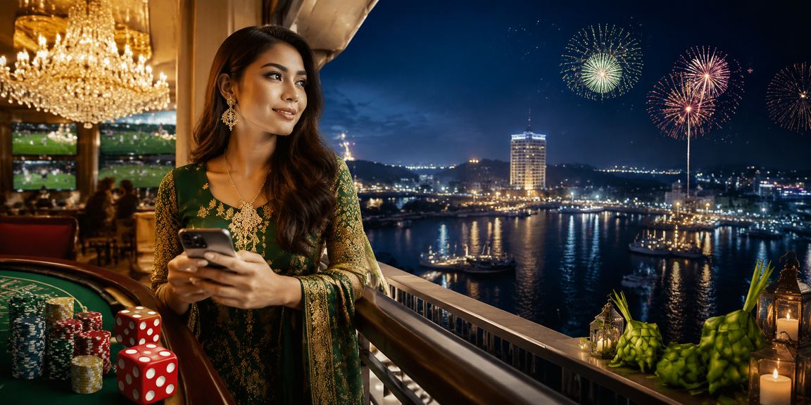 Suasana permainan dadu Malaysia semasa perayaan Hari Raya dengan bonus menarik